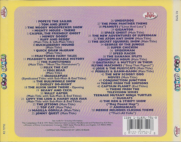 Various : Toon Tunes - 50 Favorite Classic Cartoon Theme Songs (CD, Comp)