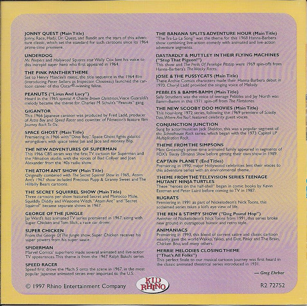 Various : Toon Tunes - 50 Favorite Classic Cartoon Theme Songs (CD, Comp)