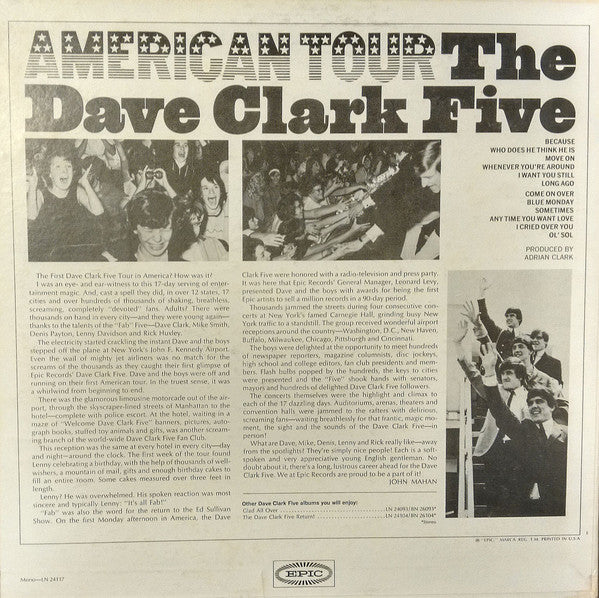 The Dave Clark Five : American Tour (LP, Album, Mono)