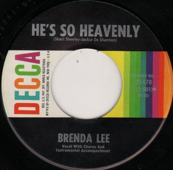 Brenda Lee : Losing You / He's So Heavenly (7", Pin)