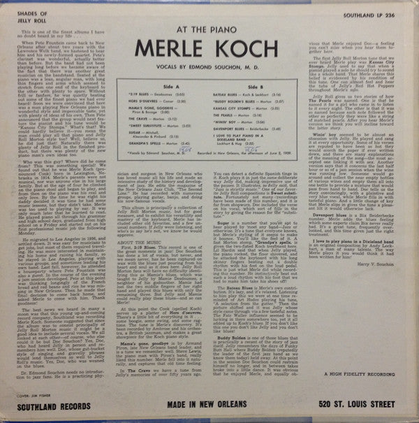 Merle Koch : Shades Of Jelly Roll (LP, Album)