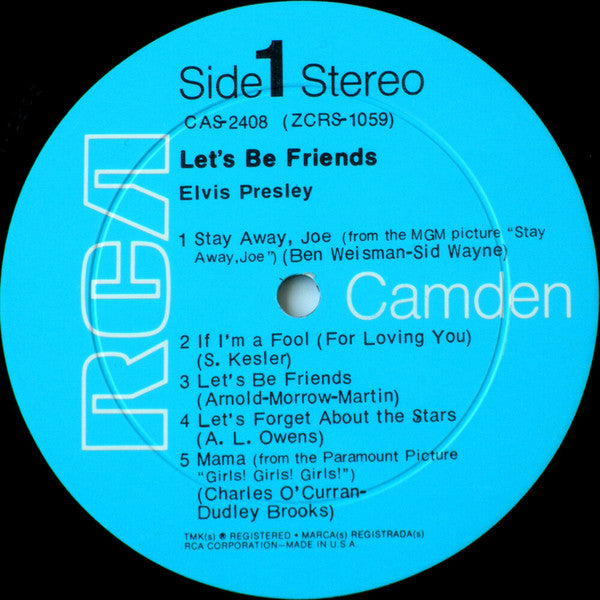 Elvis* : Let's Be Friends (LP, Album, Roc)