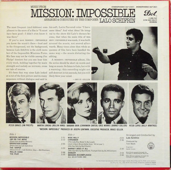 Lalo Schifrin : Music From Mission: Impossible (VG+) – Square Cat Vinyl