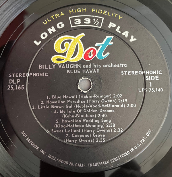 Billy Vaughn And His Orchestra : Blue Hawaii (LP, Album)