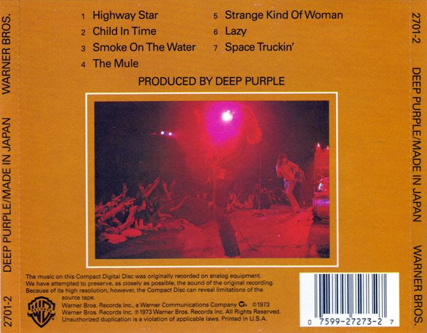 Deep Purple : Made In Japan (CD, Album, RE)