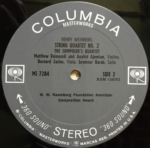 Leon Kirchner, Beaux-Arts Quartet* / Henry Weinberg, The Composers Quartet : String Quartet No. 3 For Strings & Electronic Tape / String Quartet No. 2 (LP)