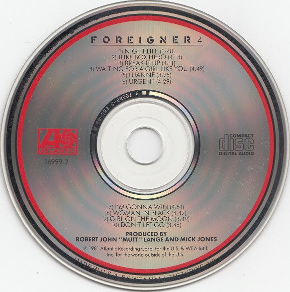 Foreigner : 4 (CD, Album, RE)