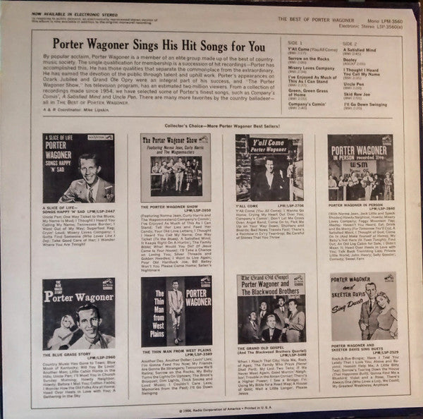 Porter Wagoner : The Best Of Porter Wagoner (LP, Comp, Mono)
