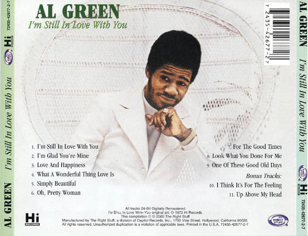 Al Green : I'm Still In Love With You (CD, Album, RE, RM, 24-)