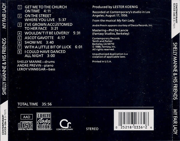 Shelly Manne & His Friends : Modern Jazz Performances Of Songs From My Fair Lady (CD, Album, RE)