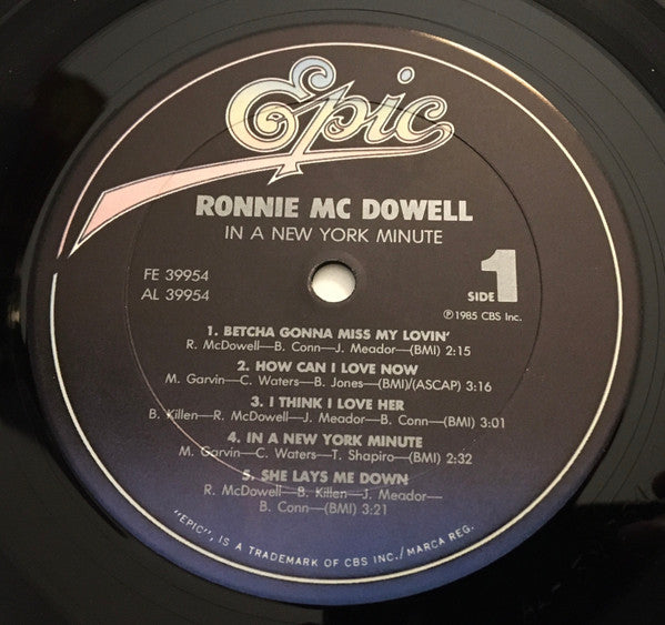 Ronnie McDowell : In A New York Minute (LP)