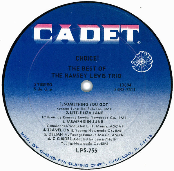 The Ramsey Lewis Trio : Choice!: The Best Of The Ramsey Lewis Trio (LP, Comp, RE)