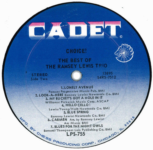 The Ramsey Lewis Trio : Choice!: The Best Of The Ramsey Lewis Trio (LP, Comp, RE)