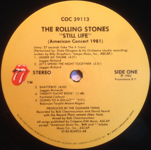 The Rolling Stones : Still Life (American Concert 1981) (LP, Album, All)