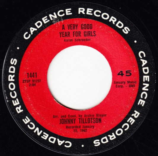Johnny Tillotson : A Very Good Year For Girls / Funny How Time Slips Away (7", Single)