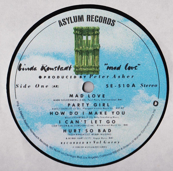 Linda Ronstadt : Mad Love (LP, Album, AR)