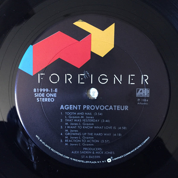 Foreigner : Agent Provocateur (LP, Album, Club, Car)