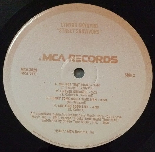 Lynyrd Skynyrd : Street Survivors (LP, Album, 1st)