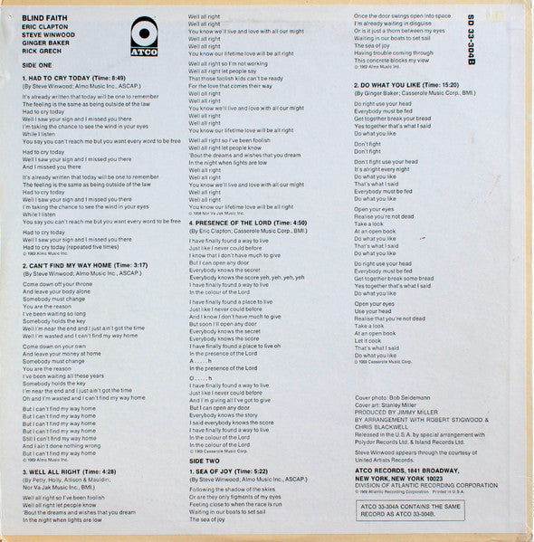 Blind Faith (2) : Blind Faith (LP, Album, Ter)