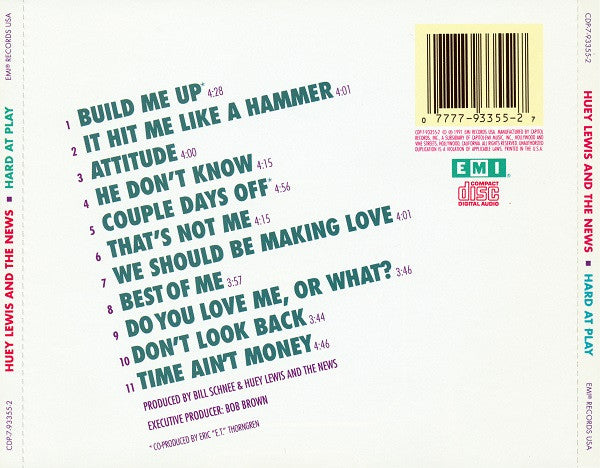 Huey Lewis And The News* : Hard At Play (CD, Album)