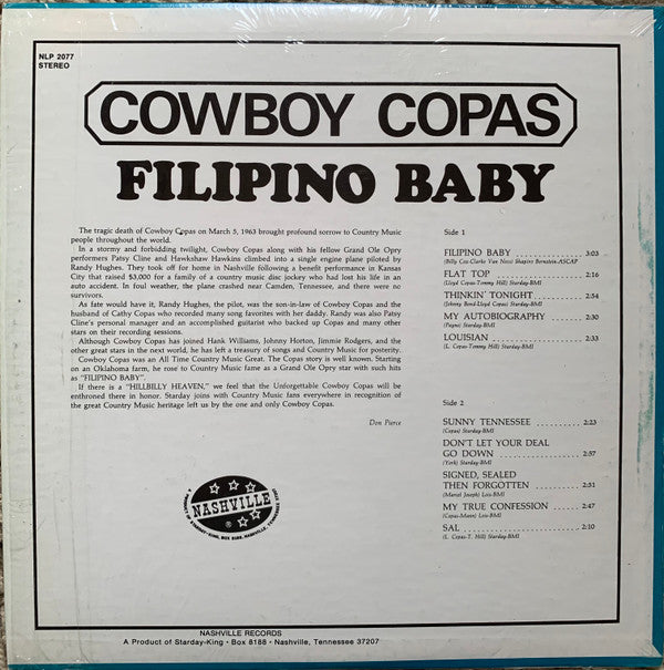 Cowboy Copas : Filipino Baby (LP, Album)