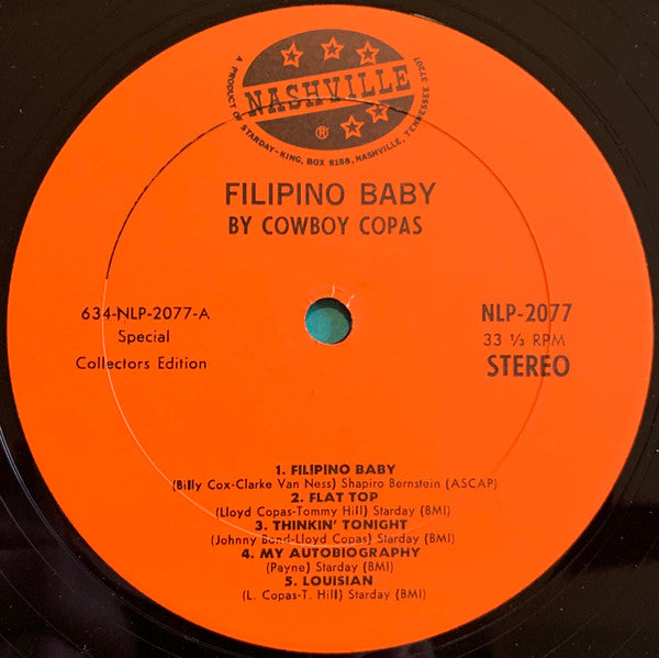 Cowboy Copas : Filipino Baby (LP, Album)