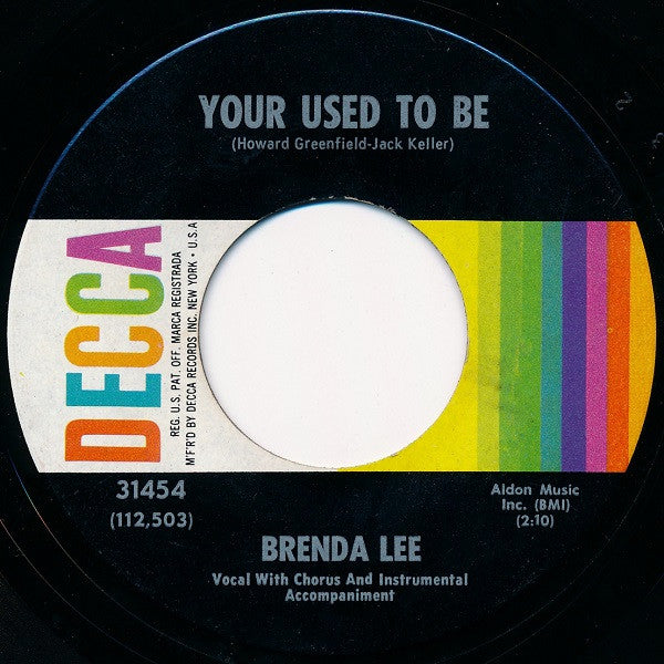 Brenda Lee : Your Used To Be (7", Single, Glo)
