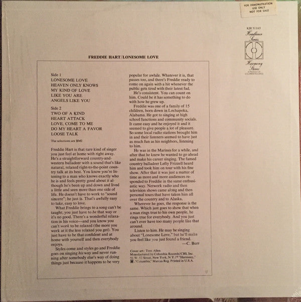 Freddie Hart : Lonesome Love (LP)
