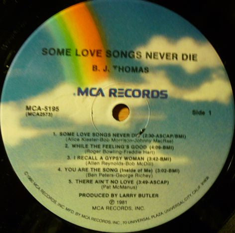 B.J. Thomas : Some Love Songs Never Die (LP, Album)