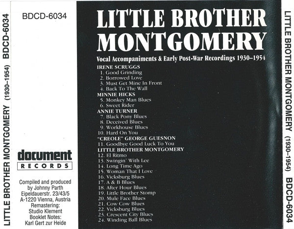 Little Brother Montgomery : Vocal Accompaniments & Early Post-War Recordings 1930-1954 (CD, Comp)