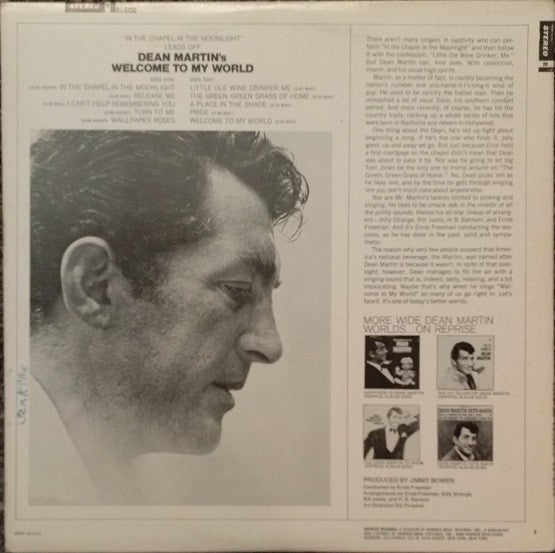 Dean Martin : Welcome To My World (LP, Album, RP, Ter)