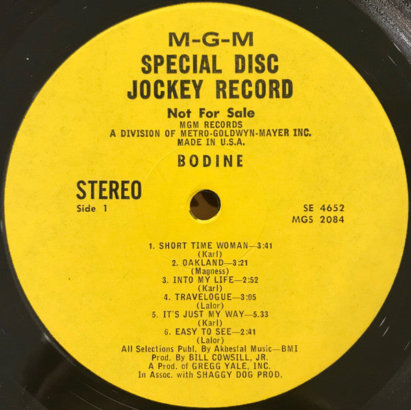 Bodine (2) : Bodine (LP, Album, Promo, Gat)