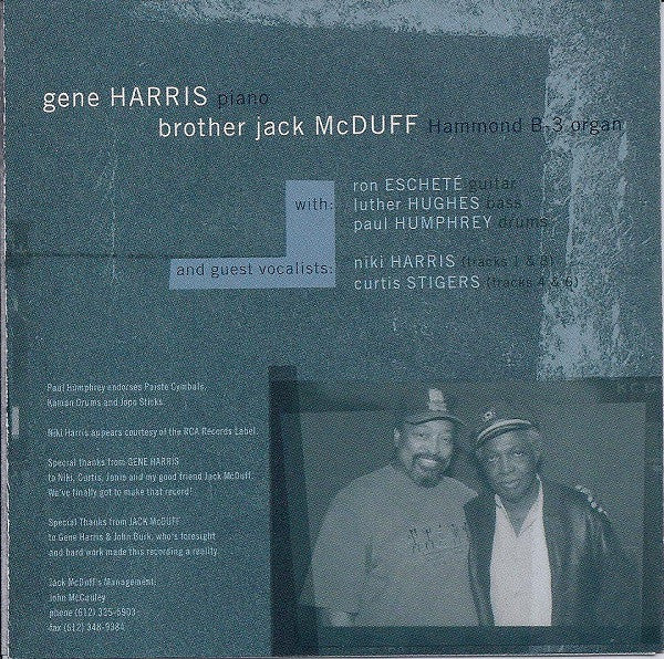 Gene Harris, Jack McDuff* : (Down Home) Blues (CD, Album)