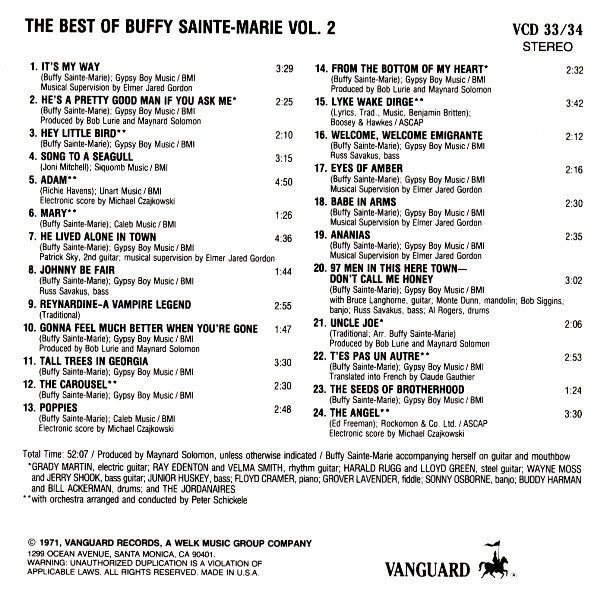 Buffy Sainte-Marie : The Best Of Buffy Sainte-Marie Volume 2 (CD, Comp)