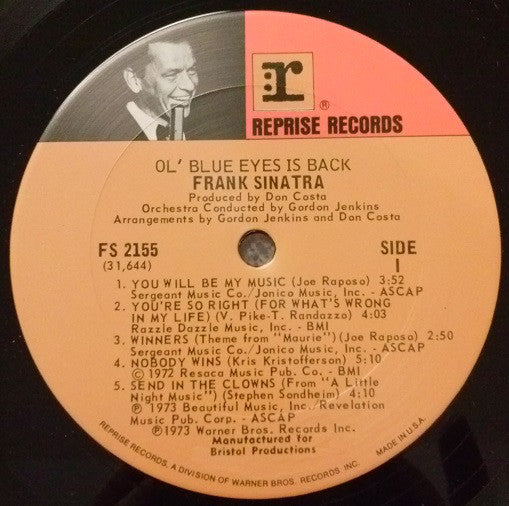 Frank Sinatra : Ol' Blue Eyes Is Back (LP, Album, San)