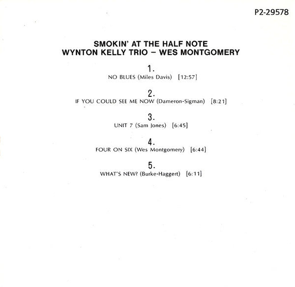Wynton Kelly Trio - Wes Montgomery : Smokin' At The Half Note (CD, Album, Club, RE)
