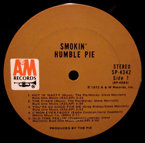 Humble Pie : Smokin' (LP, Album, Ter)