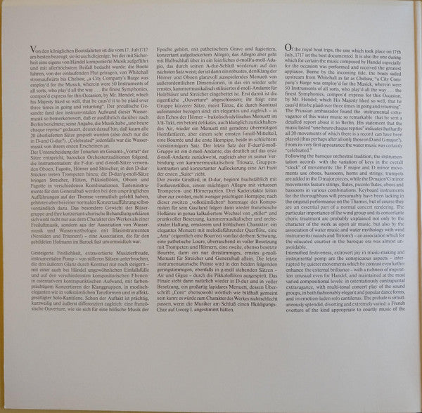 Georg Friedrich Händel, Concentus Musicus*, Nikolaus Harnoncourt : Water Musick (LP)