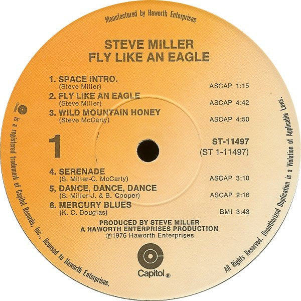 Steve Miller Band : Fly Like An Eagle (LP, Album, Jac)