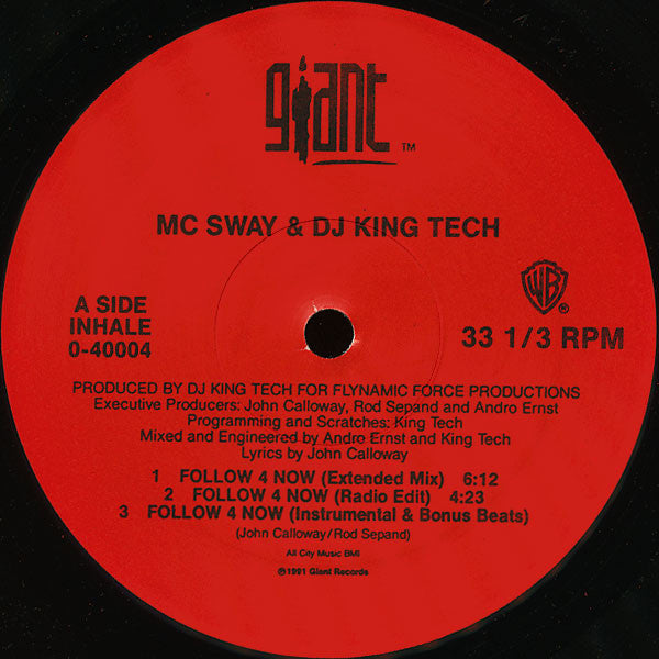 MC Sway & DJ King Tech* : Follow 4 Now / Time 4 Peace (12", Maxi)