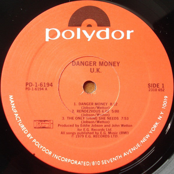 UK (3) : Danger Money (LP, Album, Ric)