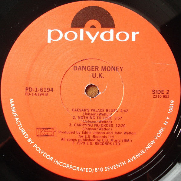 UK (3) : Danger Money (LP, Album, Ric)