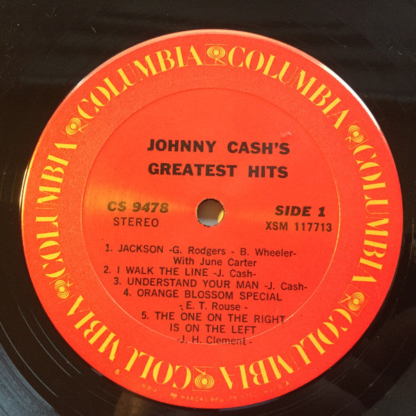 Johnny Cash : Johnny Cash's Greatest Hits (Volume 1) (LP, Comp, RE, San)