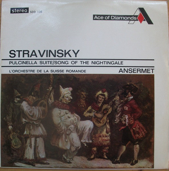 Stravinsky* - Ernest Ansermet, L'Orchestre De La Suisse Romande : Pulcinella Suite / Song Of The Nightingale  (LP, Album, RE, gro)