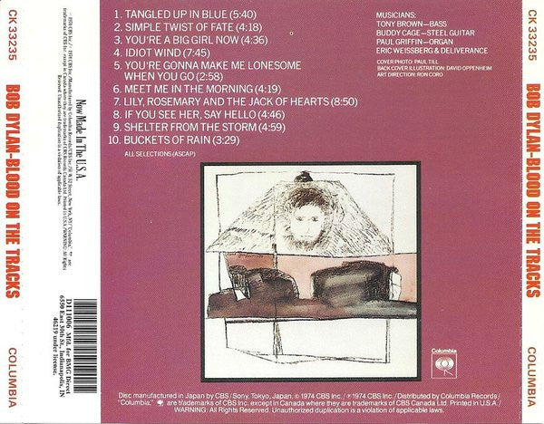 Bob Dylan : Blood On The Tracks (CD, Album, Club, RE, BMG)