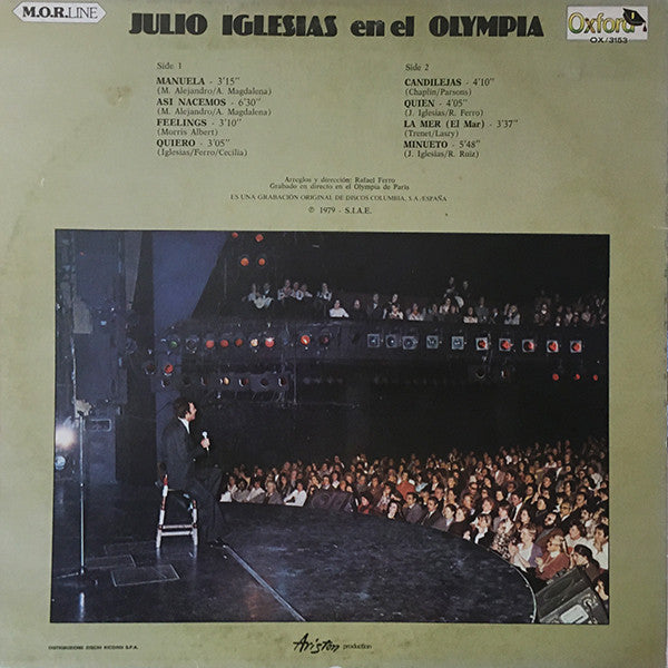 Julio Iglesias : Olympia 2° Parte (LP, Album)