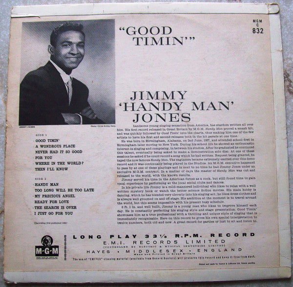 Jimmy Jones : Good Timin' (LP, Album, Mono)