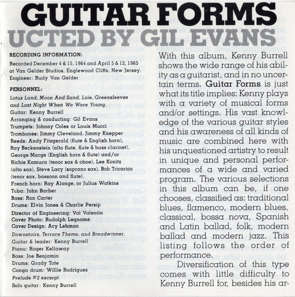 Kenny Burrell : Guitar Forms (CD, Album, RE, RM)