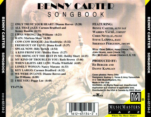 Benny Carter : Songbook (CD, Album)