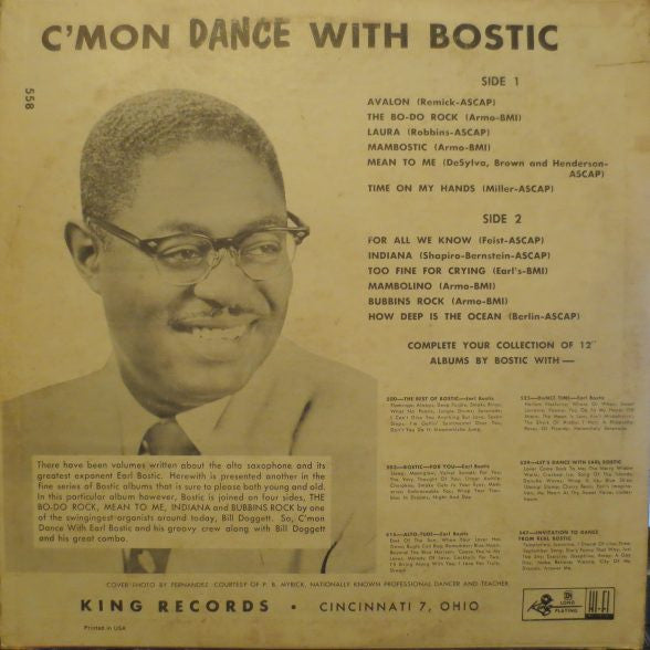Earl Bostic : C'mon and Dance With Earl Bostic (LP, Album, RE)